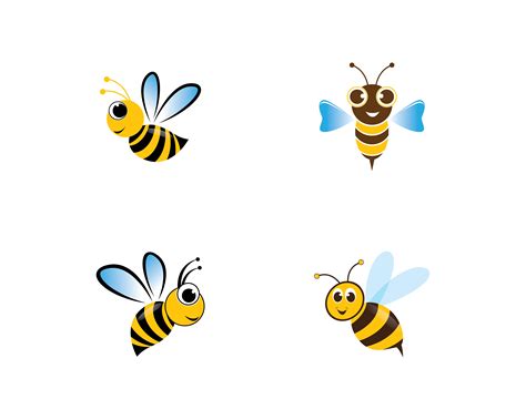 flying bees logo  vector art  vecteezy