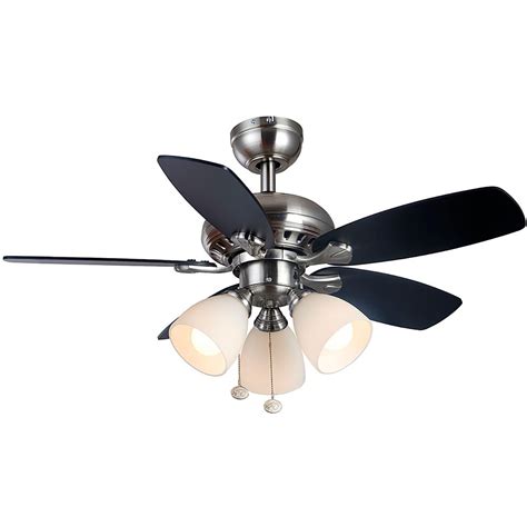 hampton bay   luxenberg indoor brushed nickel ceiling fan  light kit  home depot