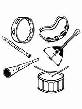 Instruments Musical Coloring Pages Printable Kids sketch template