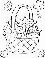 Easter Coloring Pages Flower Basket Printable Flowers Colouring Spring Print Getcolorings Printables Color Adult Popular sketch template