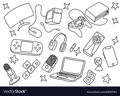 doodle games game art  gaming tools hardware vector image