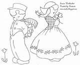 Dutch Boy Girl Pattern Workbasket Coloring Little Embroidery Bee Sweet Quilt Flickr sketch template