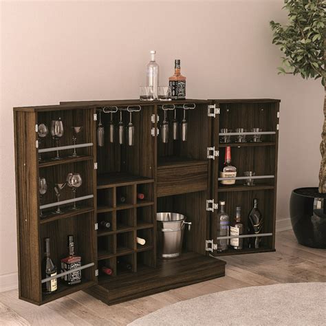 boahaus expandable bar cabinet  wine storage walmartcom
