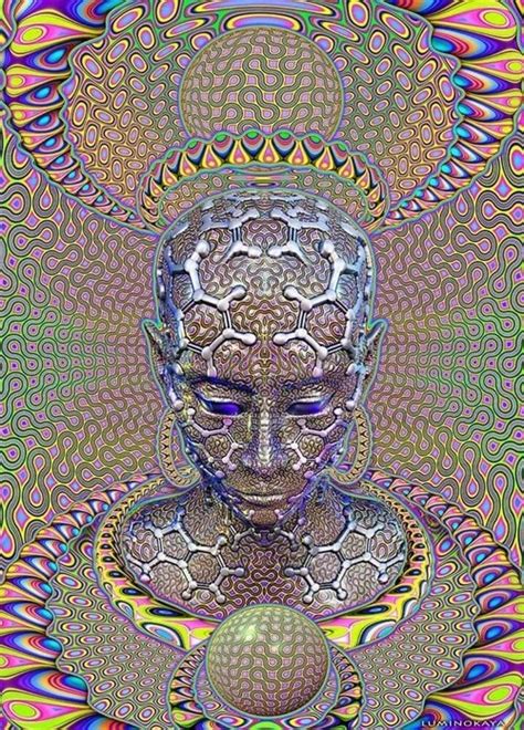 Art Trippy Cool Head Face Lsd Shrooms Acid Psychedelic Dmt Visions