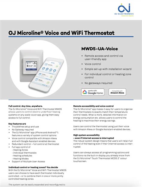 mwd voice thermostat coldbuster underfloor heating
