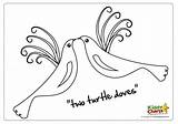 Coloring Turtle Doves Christmas Two Pages Days Second Clipart Kiddycharts Printables Twelve Popular Coloringhome Library Print sketch template