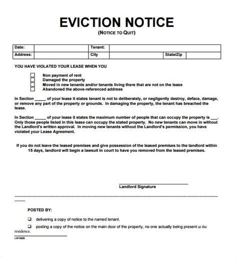 eviction notice template business mentor