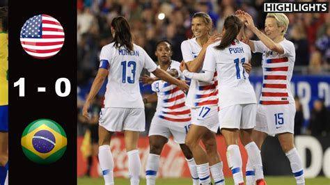 usa vs brazil 1 0 all goal and highlights 2019 shebelieves cup youtube