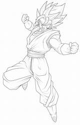 Vegito Saiyan Lineart Dibujar Chronofz Vegeta Gogeta Boku Dragón Lineal Dragones sketch template