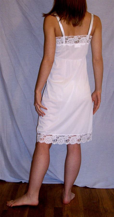 vintage 1960 white phil maid full slip shadow panel nwt size 32 from