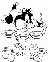 Sylvester Baby Coloring Pages Looney Tunes Cat Cartoon Disney Toons Children Cats sketch template