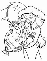 Flounder Colorat Sirena Mica Sirenita Desene Buna Giving Dibujos Havfrue Arielle sketch template
