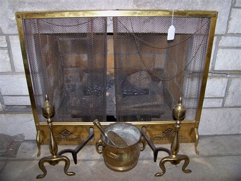 lot brass fireplace items