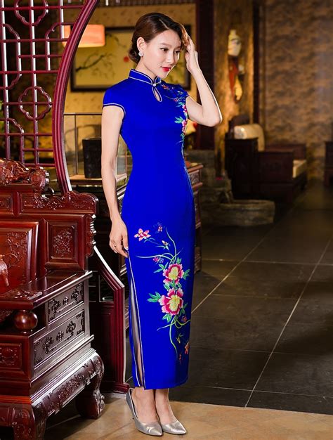 chinese cheongsam woman sexy long night skirt double hot sex picture