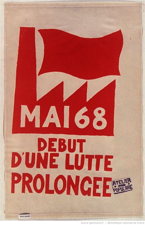 mai  mai  debut dune lutte prolongee atelier populaire affiche  identifie