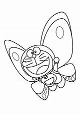Coloring Doraemon Pages Butterfly Book Print Kids Printable Cartoon Color Animated Popular sketch template