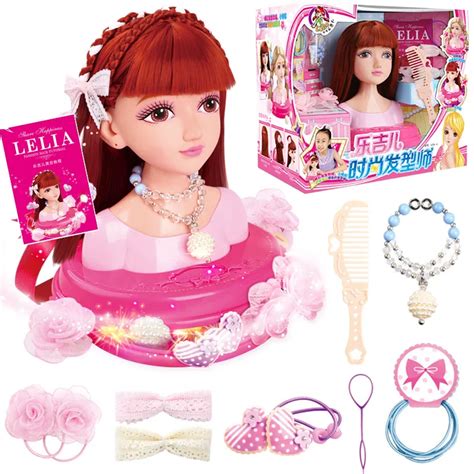 girls pretend toy set hairdressing diy play beauty  fashion toy hairstyle  doll model