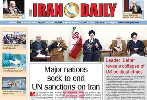 iranian newspaper front pages  march