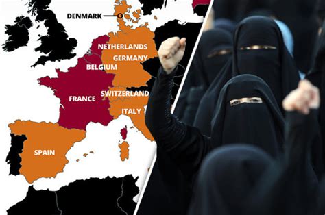 map of countries in europe with ban on burka niqab or hijab daily star