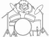 Drum Drums Instrumentos Musicais Getcolorings Bateria Tocando Menino Kidsplaycolor sketch template