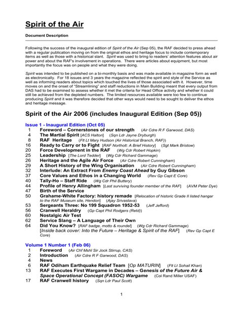 document profile royal air force