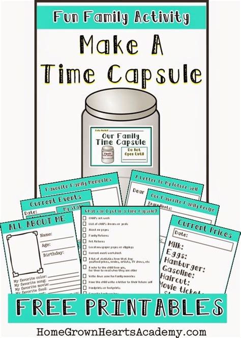 time capsule printables time capsule kids time capsule