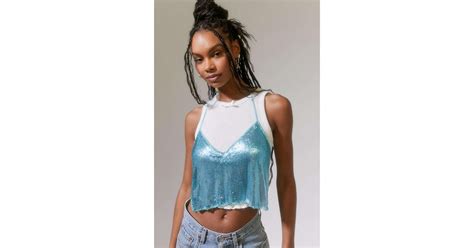 urban outfitters uo gia metal halter top in blue lyst