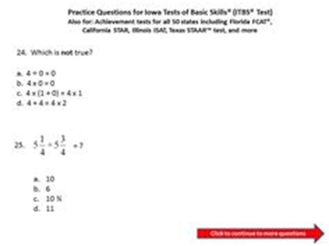 practice questions   iowa test  basic skills itbs st