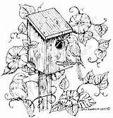 Birdhouse Northwoods Bluebirds Pyrography Visit sketch template