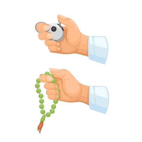 premium vector hand praying  beads  counter device  muslim