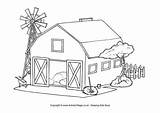 Coloring Farm Colouring Barn Pages Shed Printable House Kids Print Cartoon Farms Barnyard Draw Village Activityvillage Animals Designlooter Barns Drawings sketch template