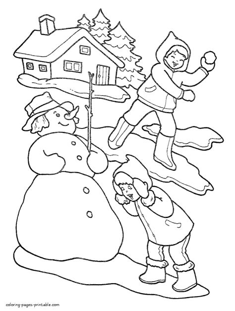 winter activities coloring pages coloring pages printablecom