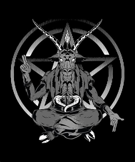 satanic goat devil lucifer pentagram digital art by jan