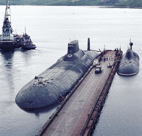 russian typhoon class submarine anchored    akula class submarine