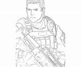 Evil Resident Coloring Pages Chris Redfield Getcolorings Color Template sketch template