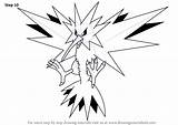 Zapdos Pages Drawingtutorials101 sketch template