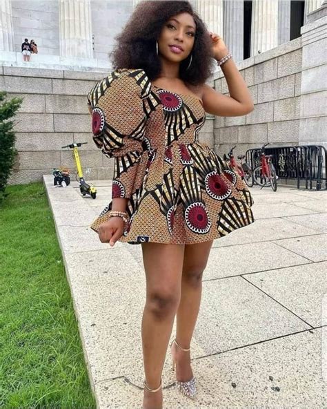 beautiful puffy sleeve ankara dress african print  piece etsy