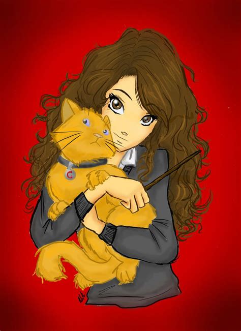 hermione and crookshanks by ~ritta1310 on deviantart