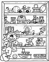 Coloring Pages Christmas Toys Elf Toy Printable Presents Shelf Color Kids Printactivities Print Colouring Elves Designlooter Shlef Holiday Drawings 67kb sketch template