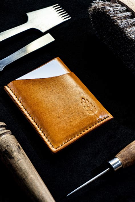 minimalist leather walletcardholder pattern diy etsy
