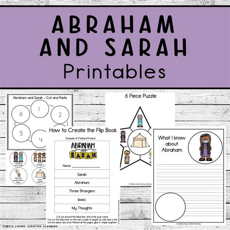 abraham  sarah printables simple living creative learning