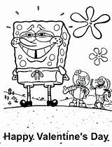 Spongebob Valentines Coloring Pages Printable Getcolorings sketch template