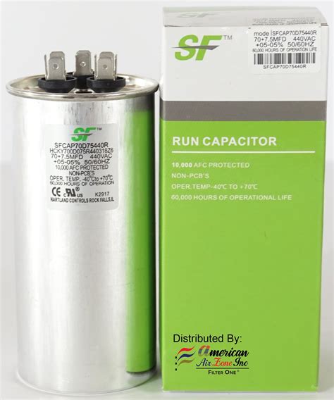 trane sf dual run capacitor   mfd uf microfarad  volts pack   dual run