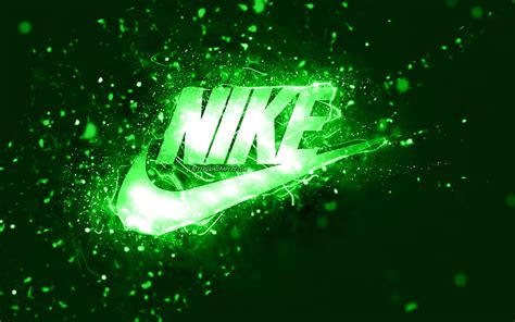 nike green logo green neon lights creative green abstract