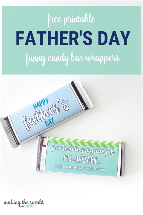 funny  printable father  day candy bar wrappers  printable