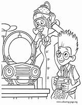 Robinsons Meet Coloring Pages Lewis Invention Printable Demonstrating Dr His Colouring Color Robinson Crazy Book Lucille Kids Disney Sheets Science sketch template