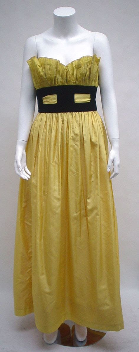 lot  loris azzaro canary yellow silk gown
