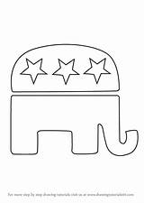 Republican Elephant Draw Drawing Step Symbols Tutorials sketch template