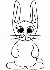 Bunny Coloring Cute Pages Drawing Printable Easter sketch template