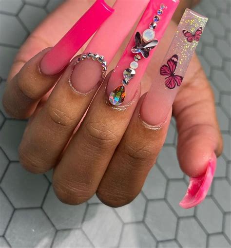 girly boujee nails extraa   bling acrylic nails nails